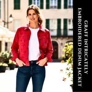 Graff Intricate Embroidered Stretch Denim Jacket